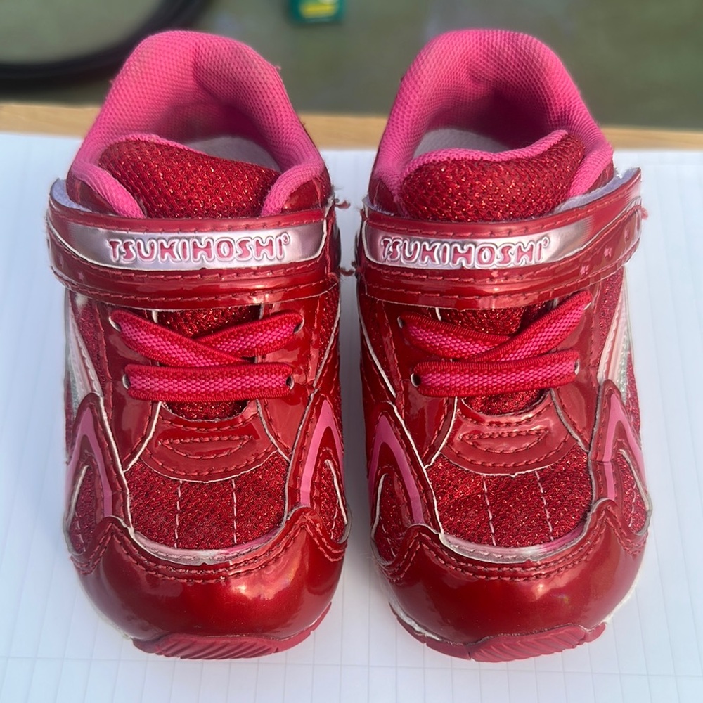 Tsukihoshi Kids Red and Pink Sneakers size 6 baby girl